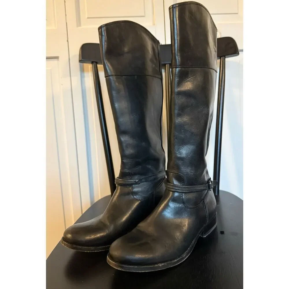 Frye Melissa black tall riding boot size 6